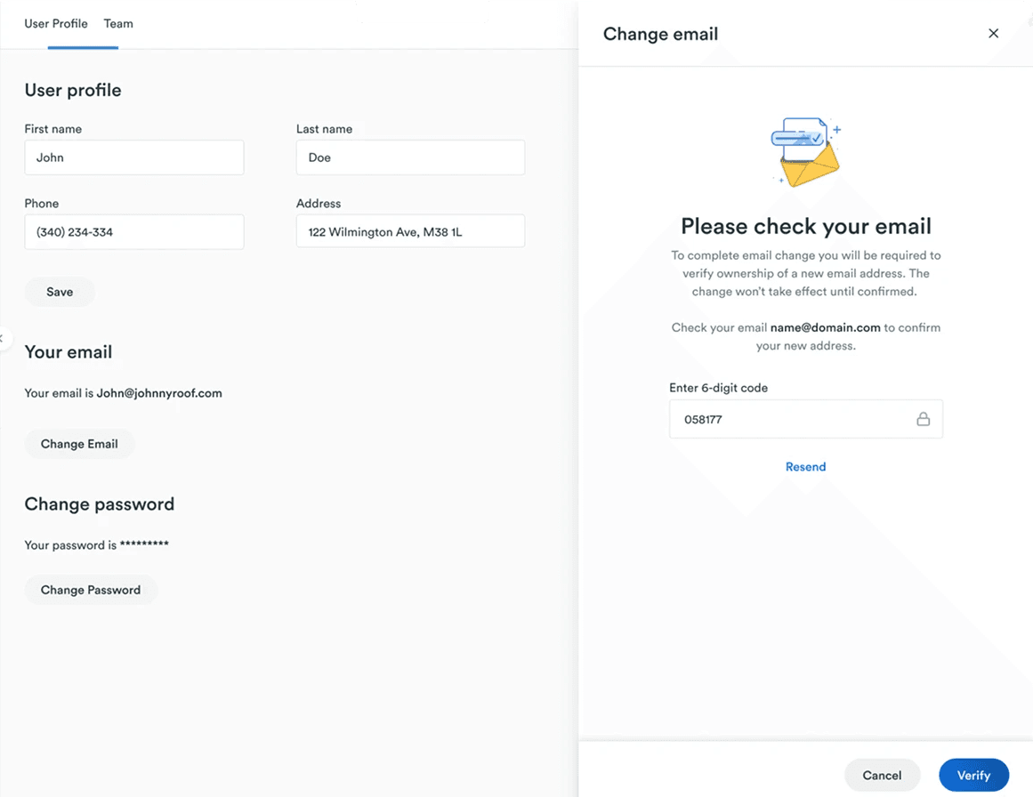 email confirmation state