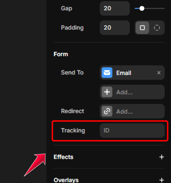 Ajout d’un identifiant de tracking pour suivre les conversions d’un formulaire Framer