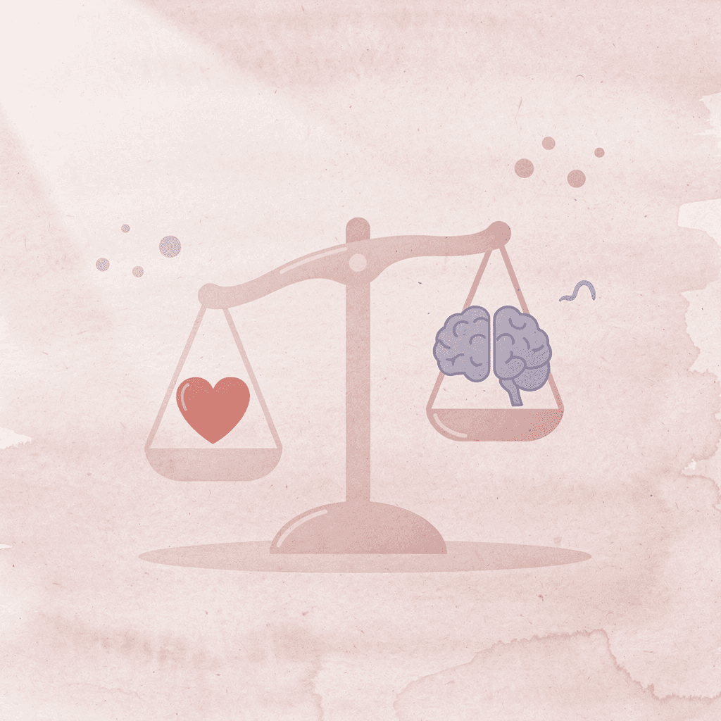 Balance scale icon showing test prep weighed against life experiences