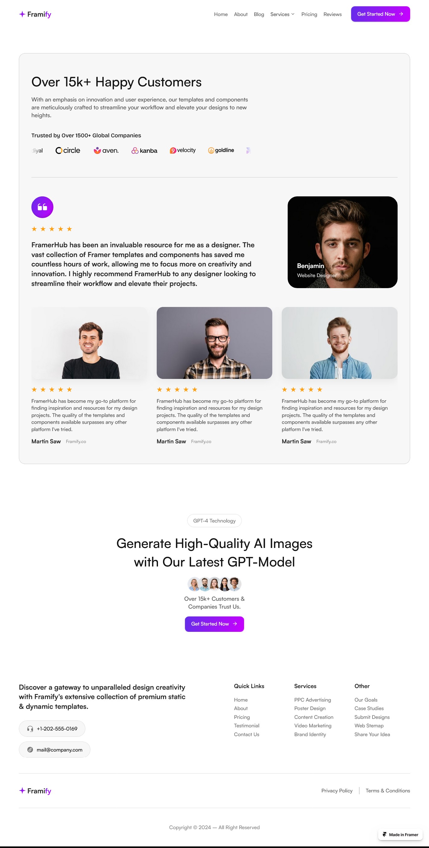 Framer Testimonial Page v10