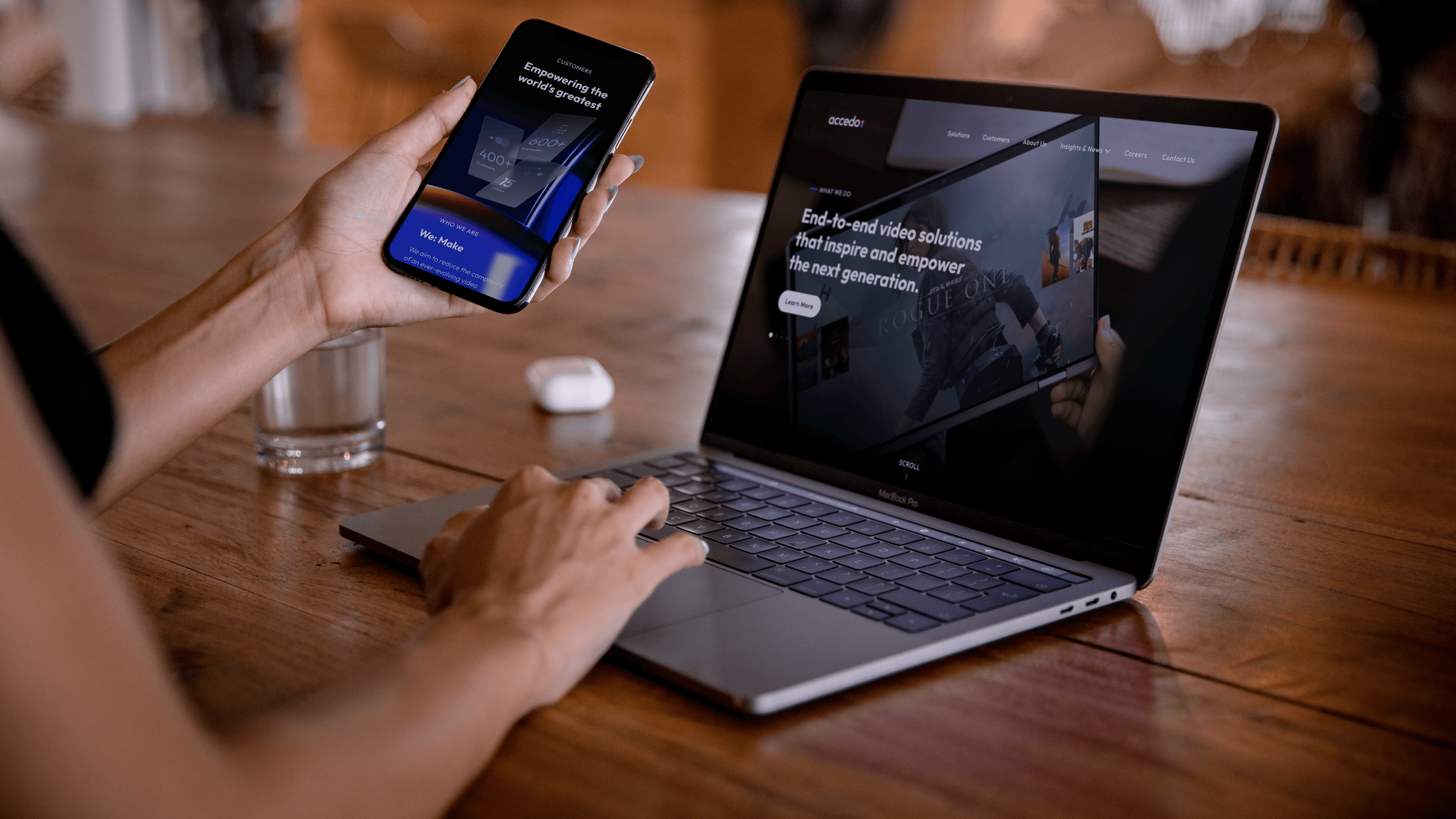 Accedo website on Laptop and Mobile