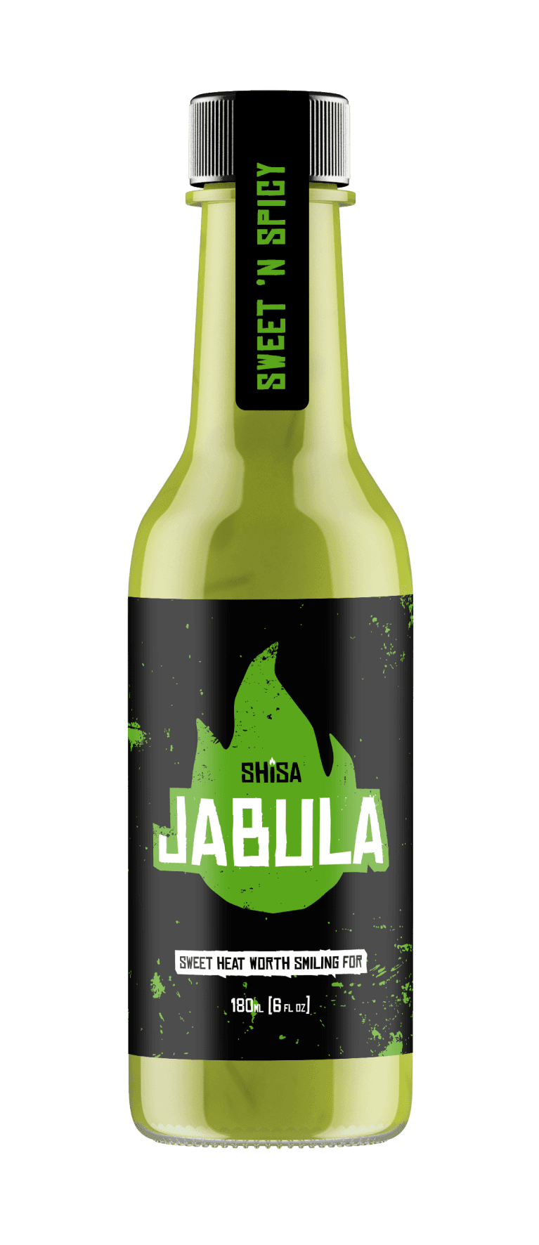 Green hot sauce for a Swazi hot sauce brand named Shisa