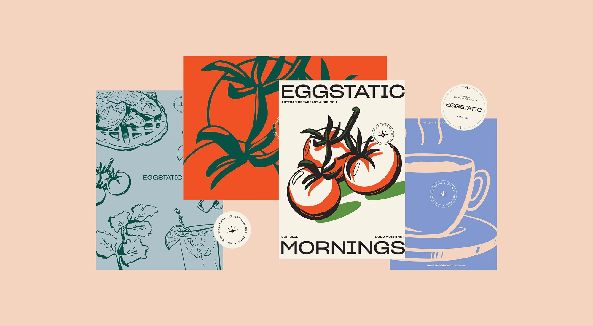 breakfast & brunch restaurant illustrations poster design