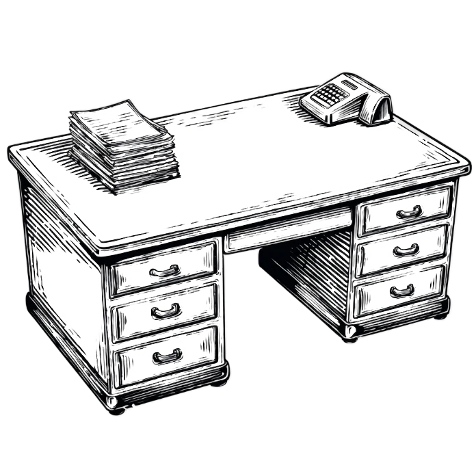 office desk moving drawing