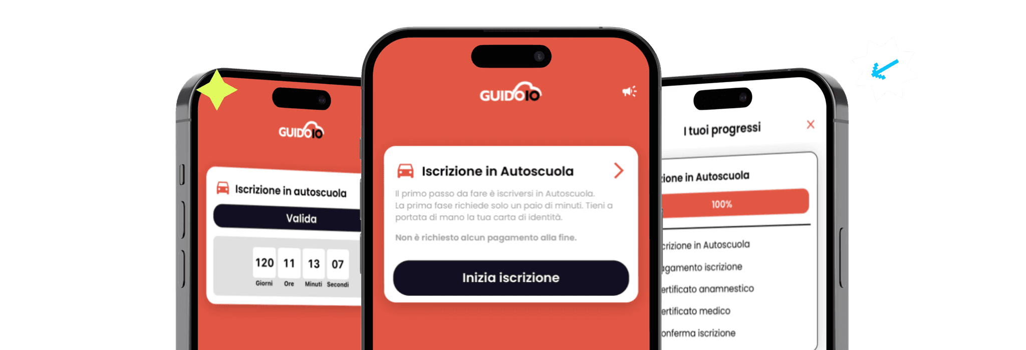 Autoscuola in un app schermate