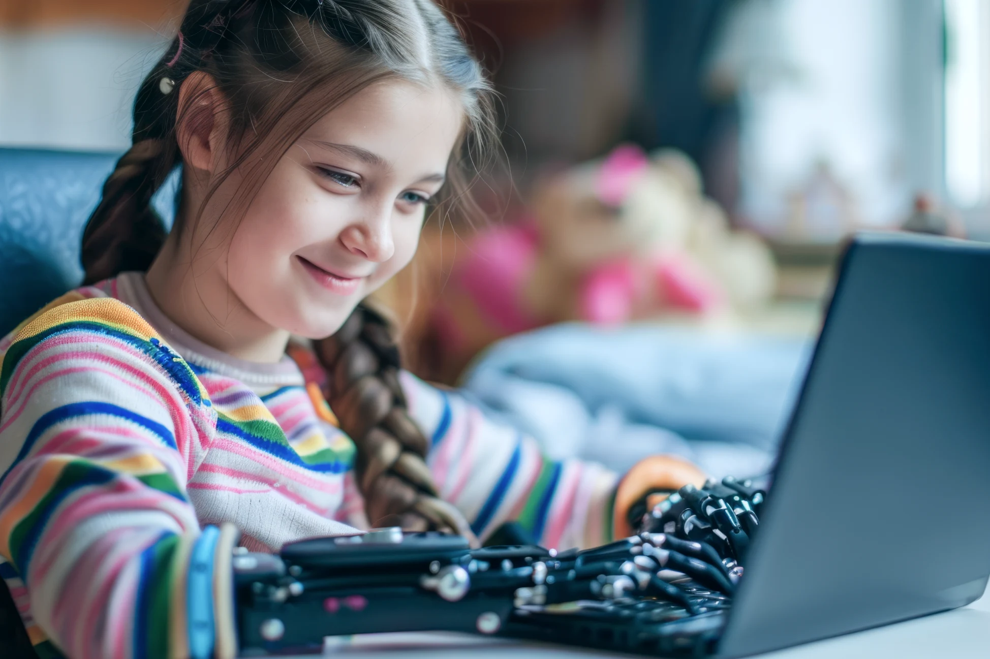 Student using laptop for learning activity
