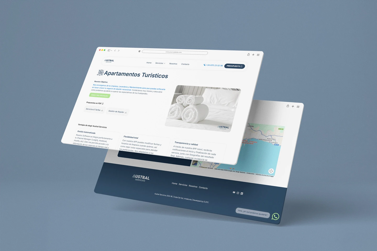landing page austral servicios de limpieza y mantenimiento