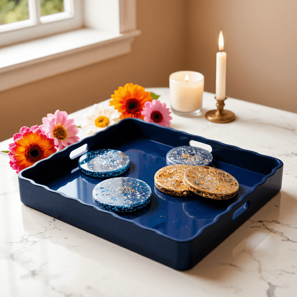 product photography of a tray of glitter