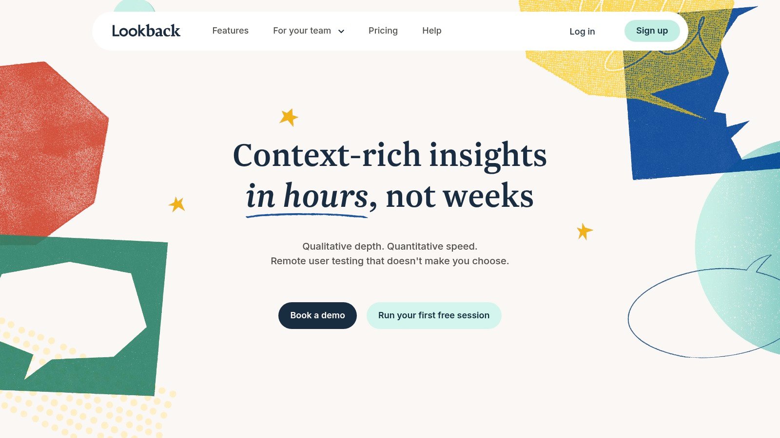 Lookback homepage screenshot
