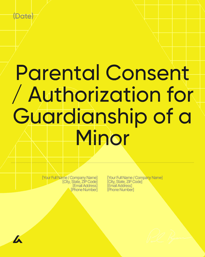 Parental Consent / Authorization for Guardianship of a Minor