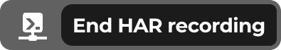 DoesQA End HAR Recording step node: End HAR recording