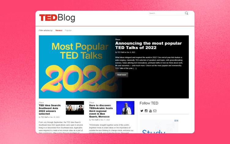 Blog Design Best Practice From Ted