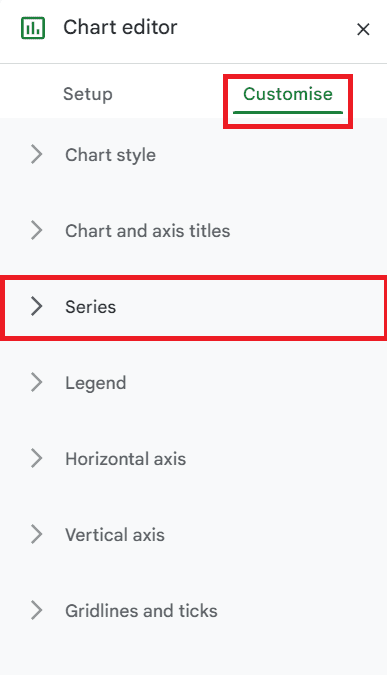 Customize Chart in Google Sheets