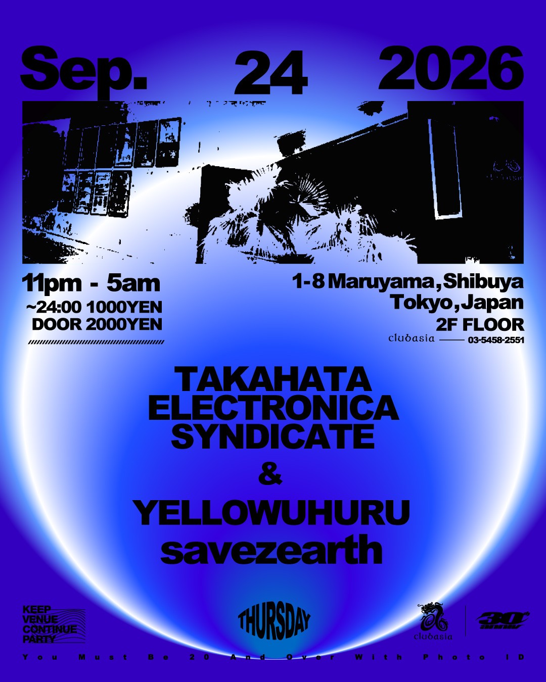 Flyer for club asia THURSDAY at clubasia
