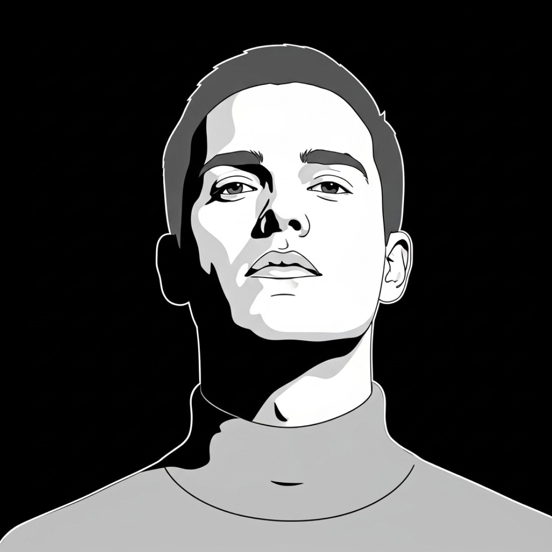 Palm tree on a sandy beach with boats in the water.