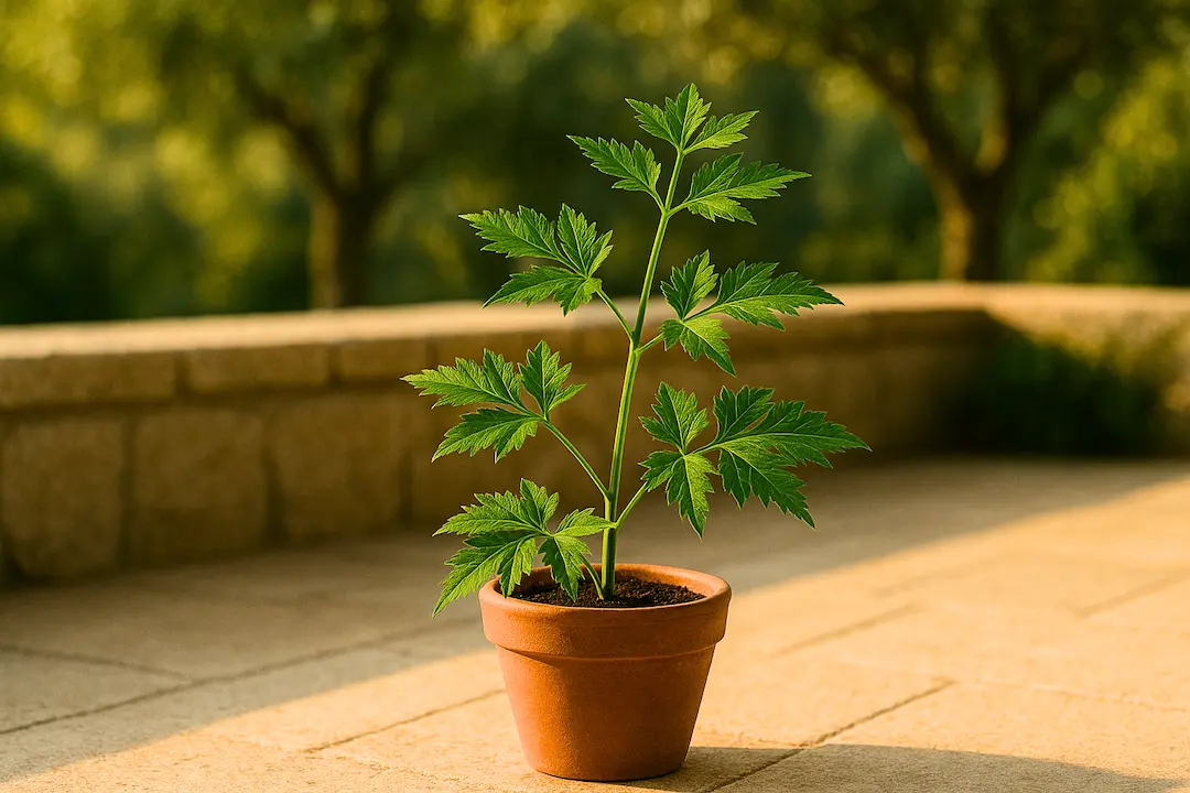 Ashitaba Pflanze im Topf