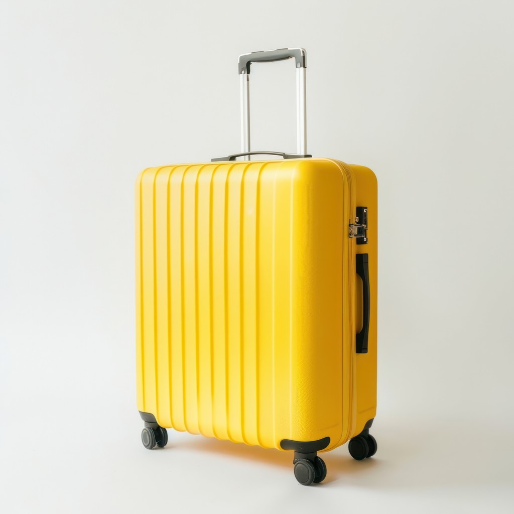 Yellow suitcase with its background removed using AI.