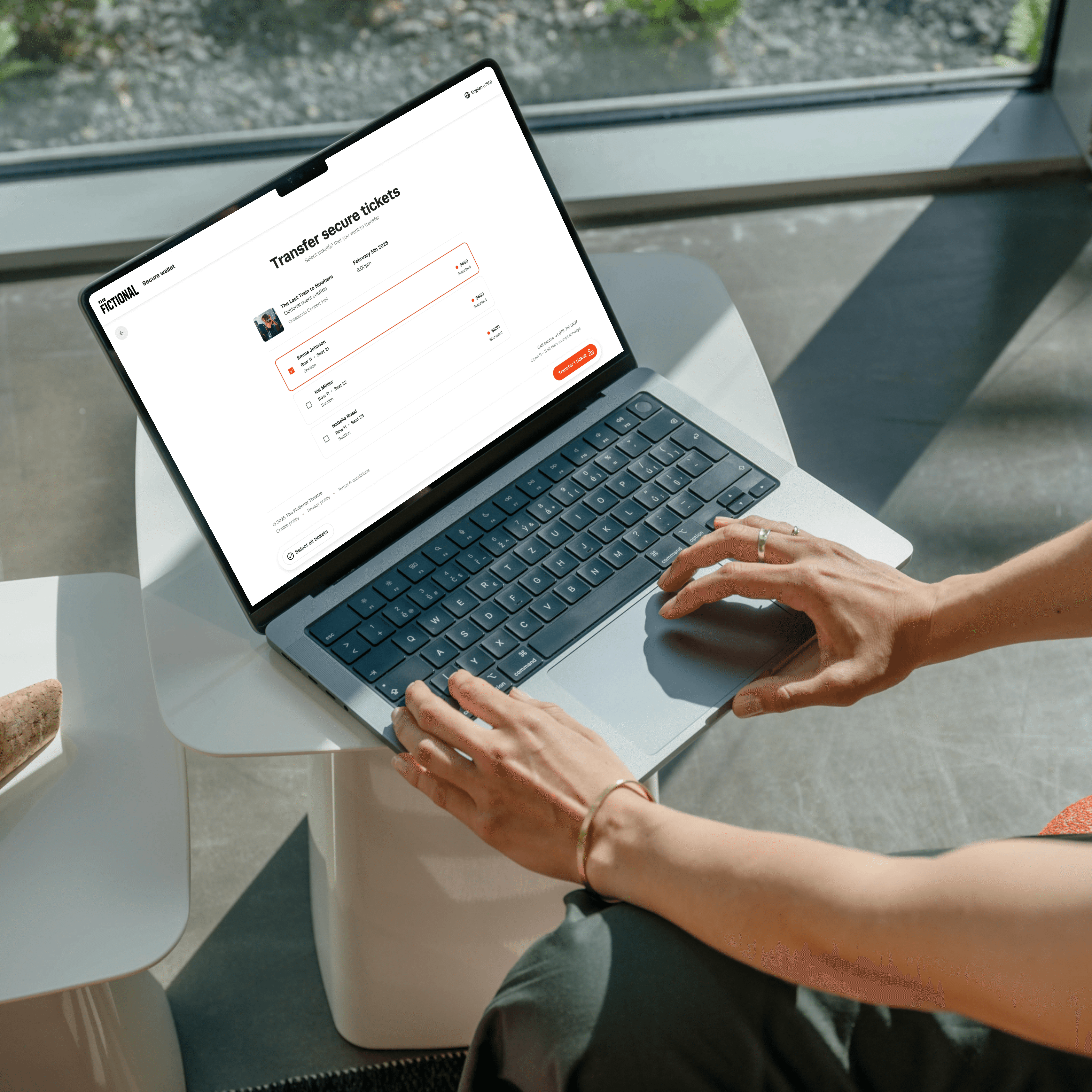 Transferring tickets from the secure wallet