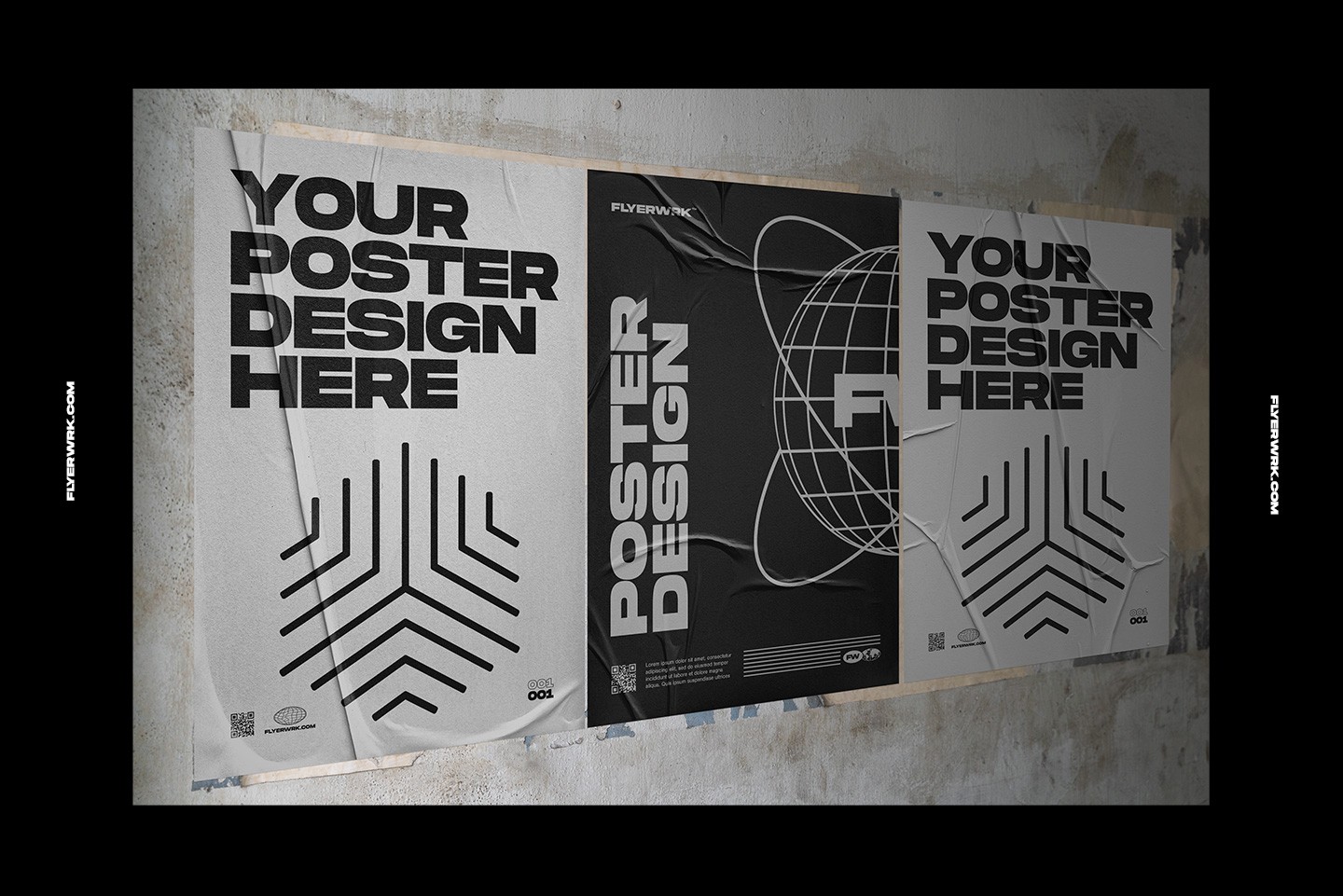 Urban poster wall mockups overview showing multiple street poster scenes