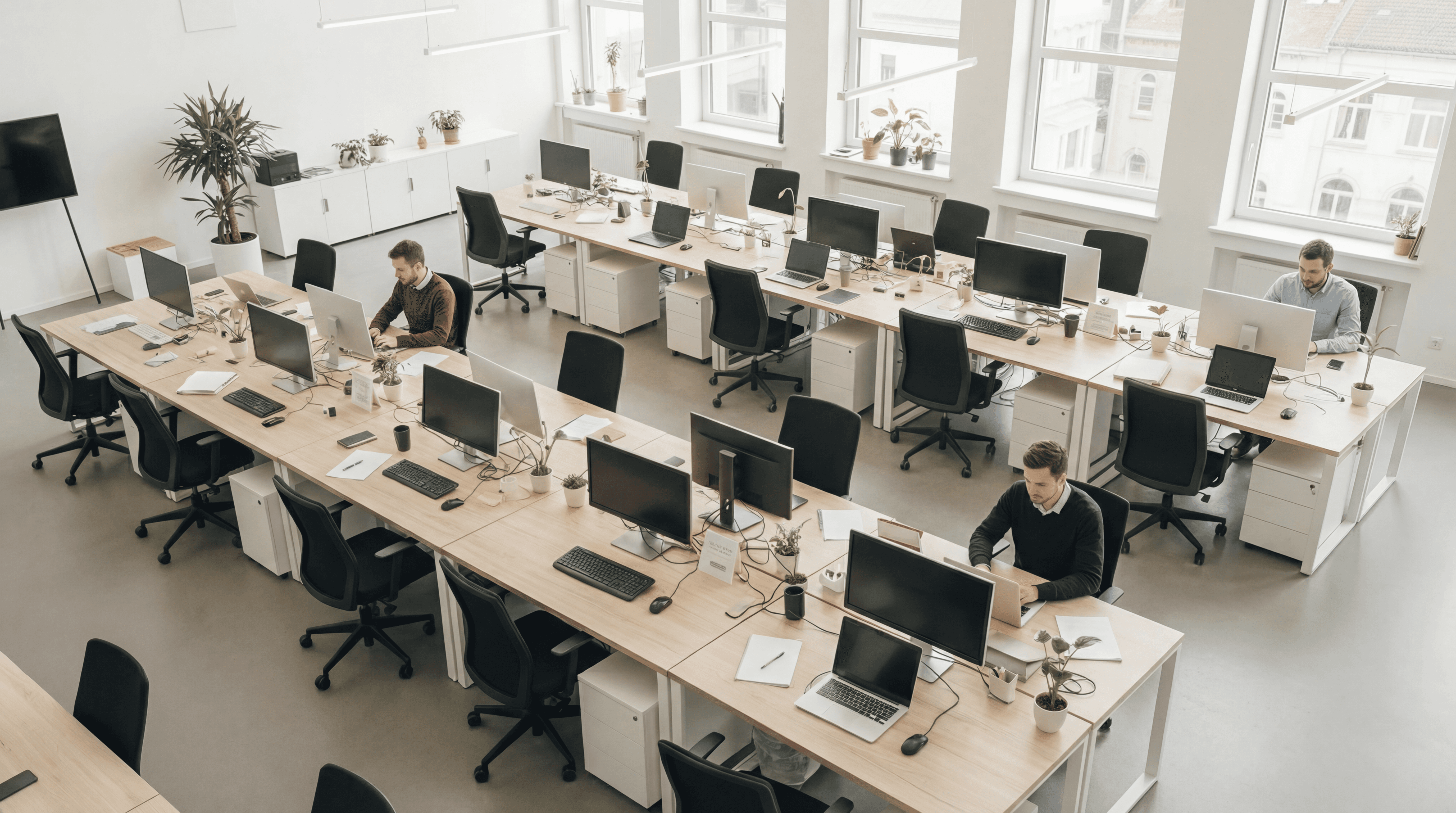 Digitale Türschilder in einem modernen Büro