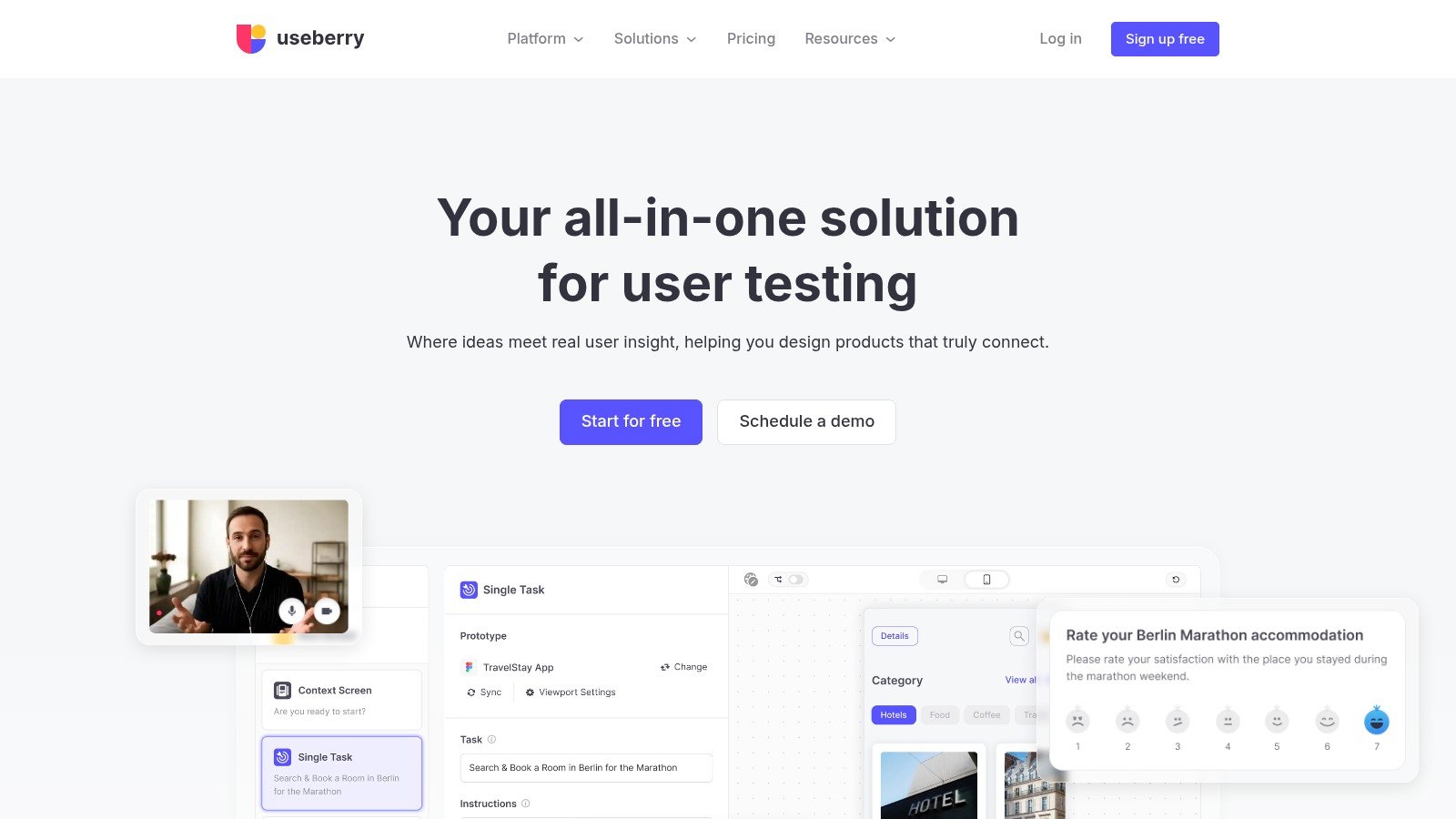 Useberry website homepage