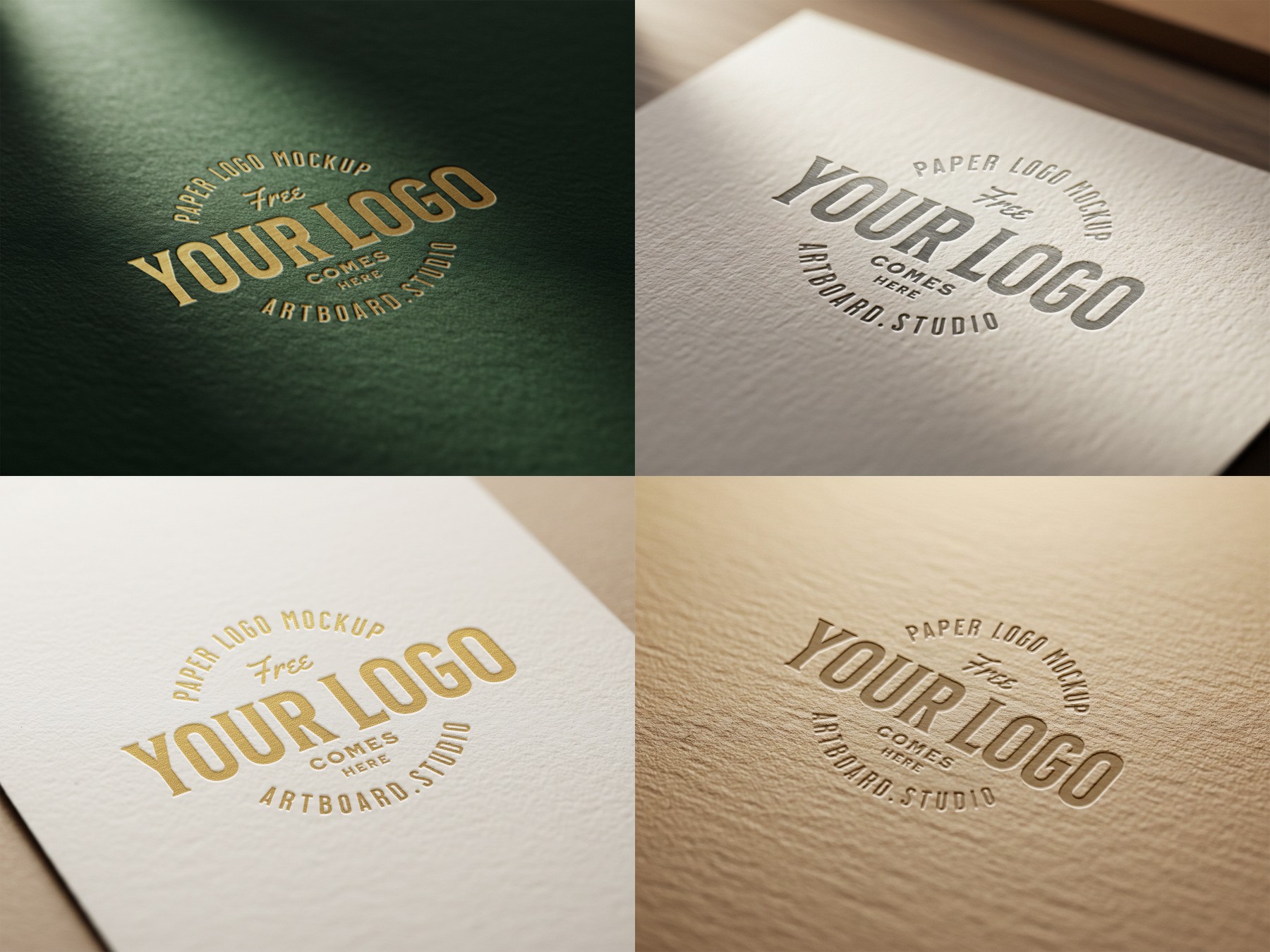 Free paper logo mockup