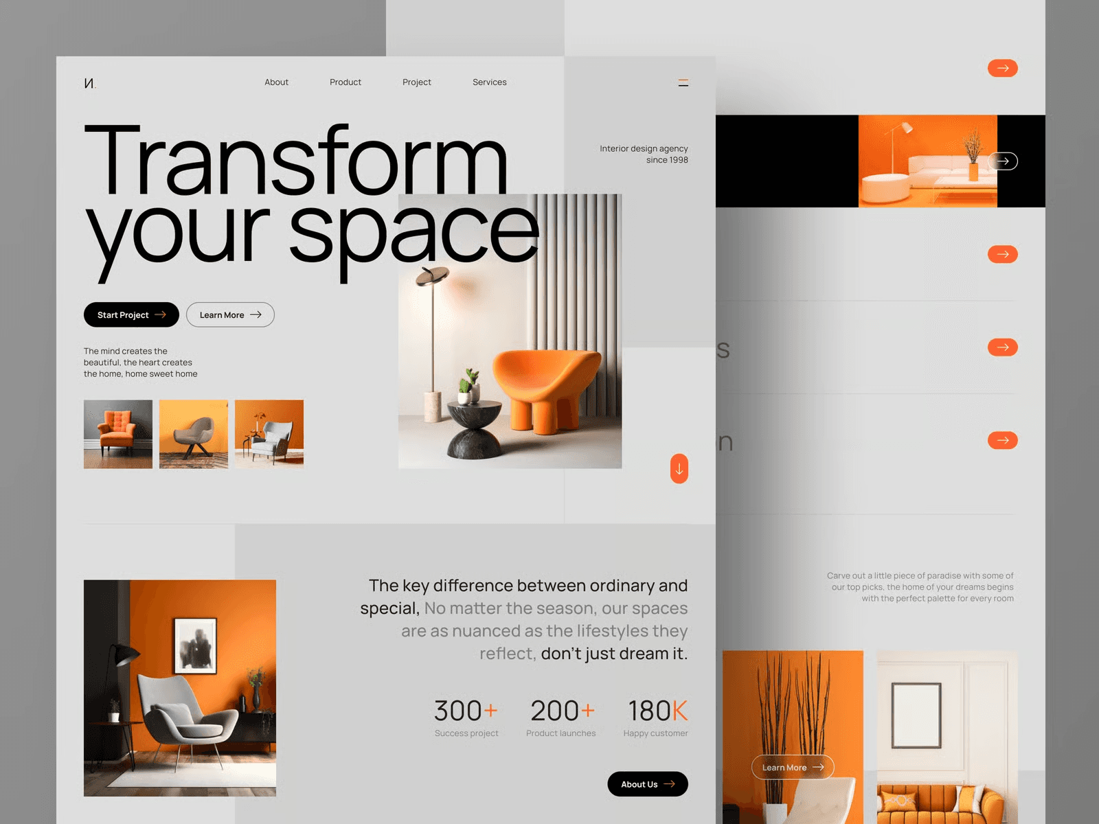 Faune Interior Design agency Website mockup 1