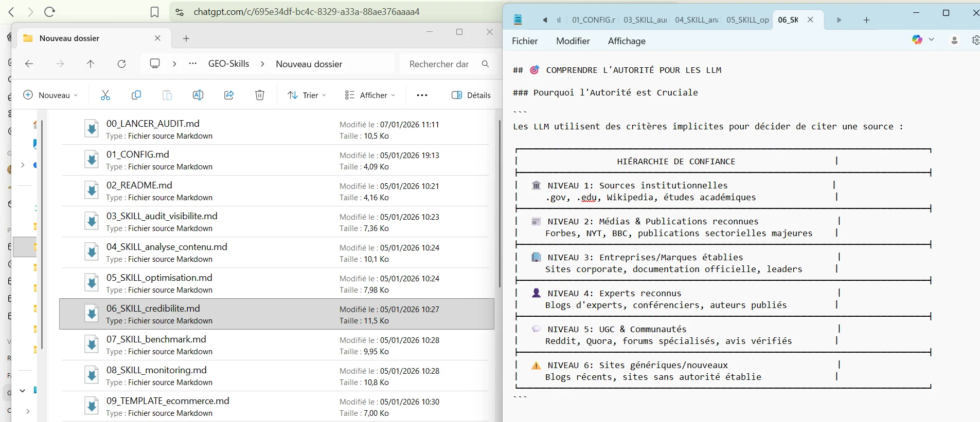 Skill GEO analysant les signaux de crédibilité et d’autorité d’un site web