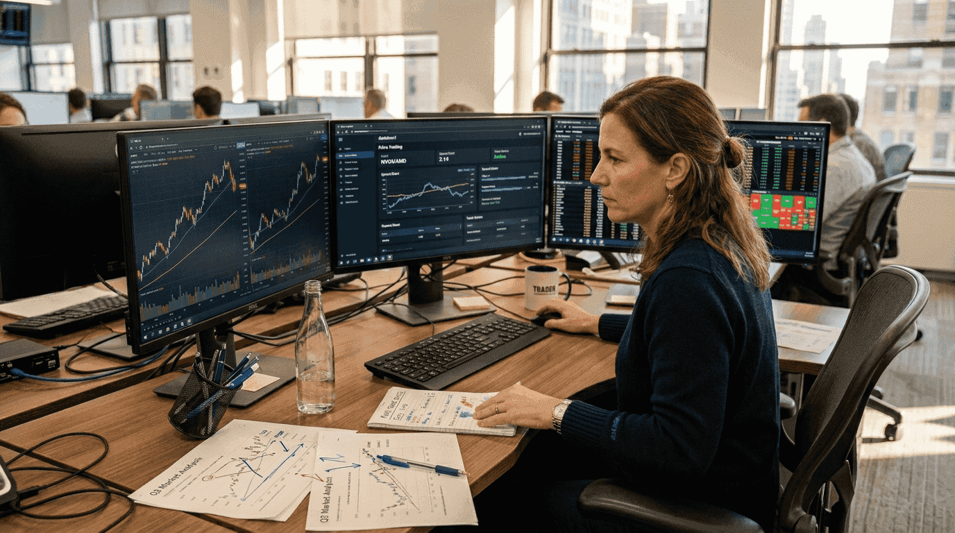 Trader monitors moving averages and pairs
