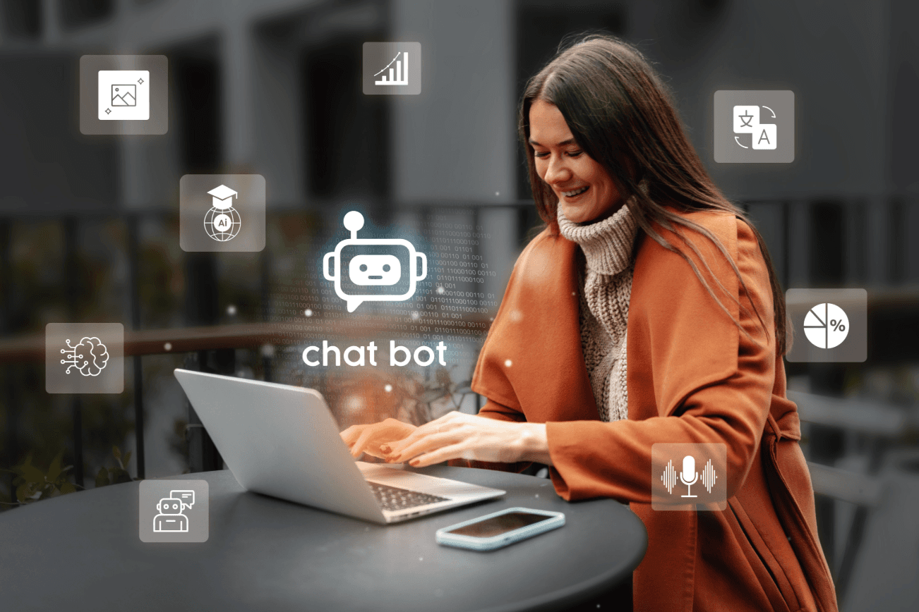 two people looking at a tablet and smiling