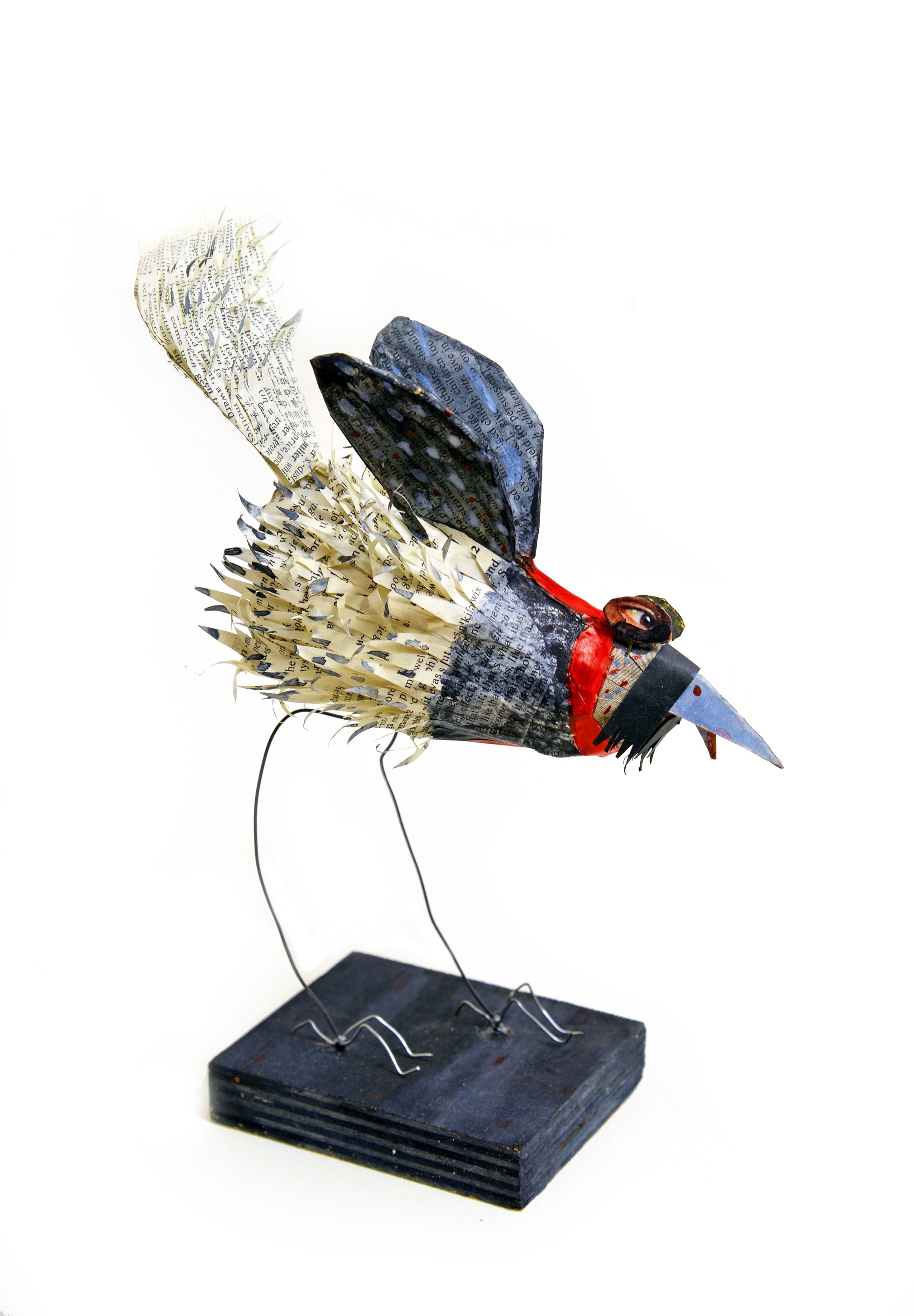 Birdosaurus | papier, metaal | 30cm