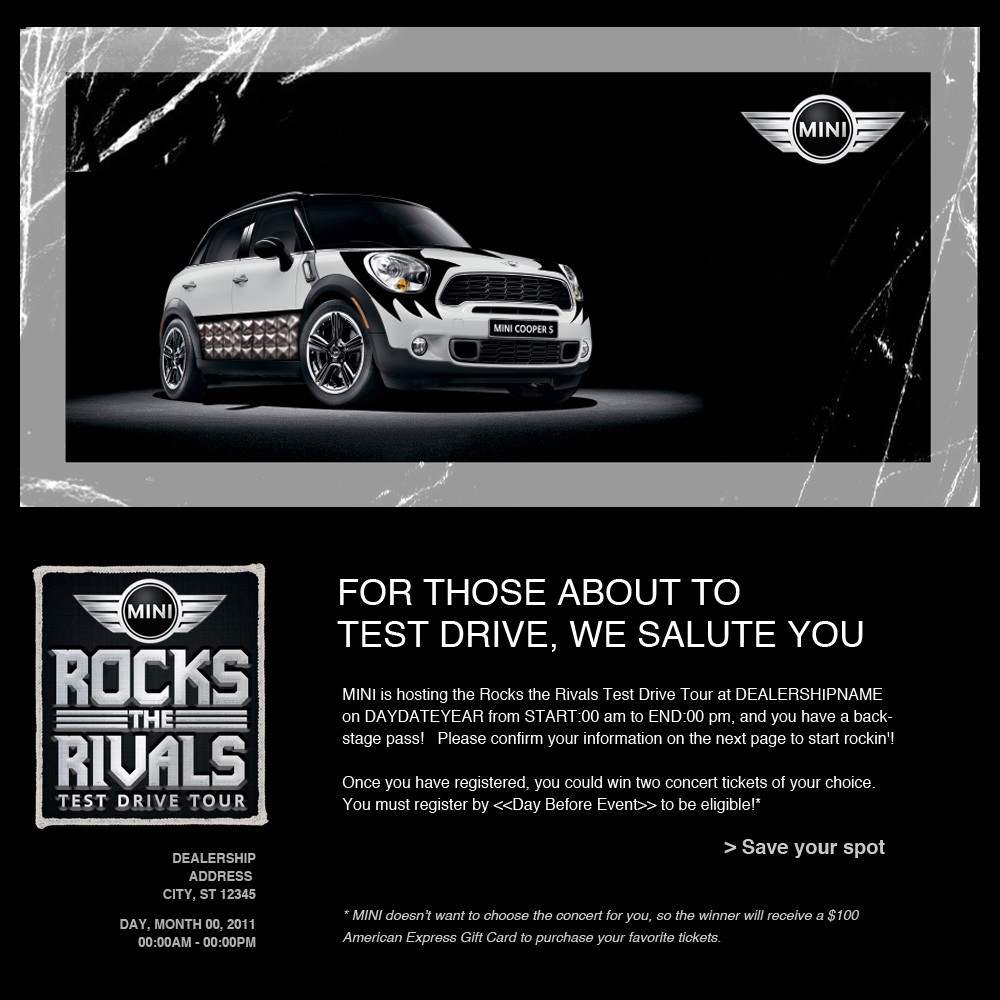 MINI Rocks the Rivals Landing Page