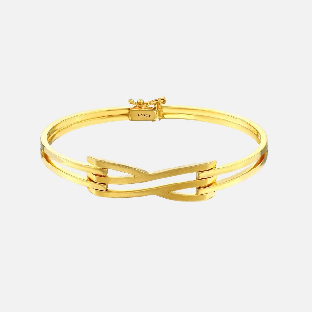 Assos Pırlanta 14 Ayar Altın Kaburga Kelepçe Bilezik 7.17 Gr