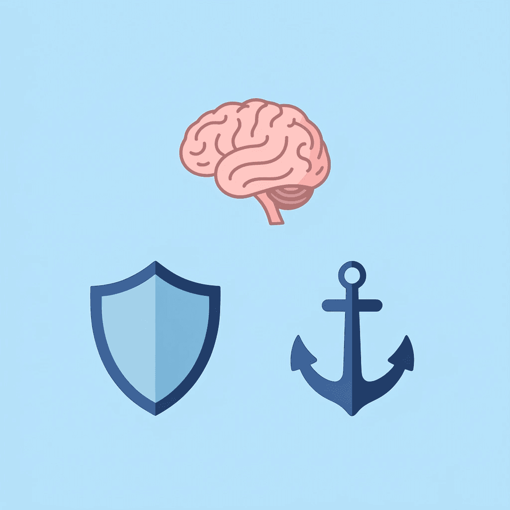 Pyramid with three levels showing learning structure at base, memory anchoring in middle, and emotional safety at top