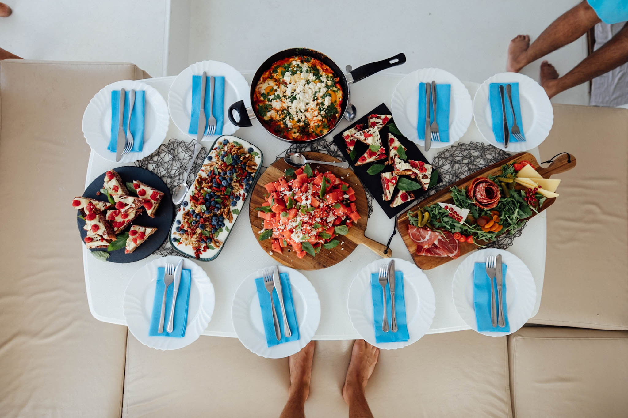 Dinner served at one of the yachts at yacht week 2025 in croatia