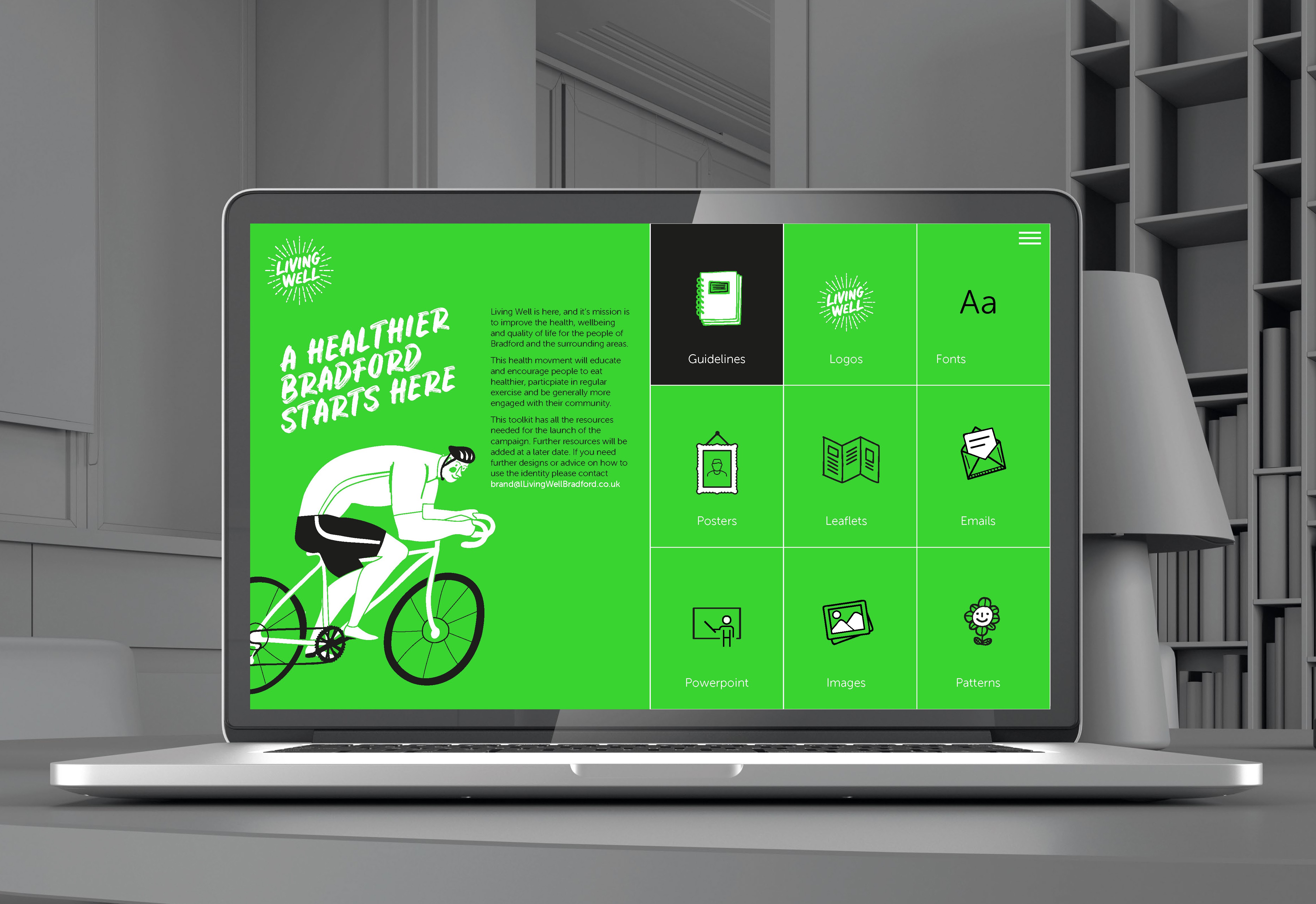 Living Well Toolkit on laptop