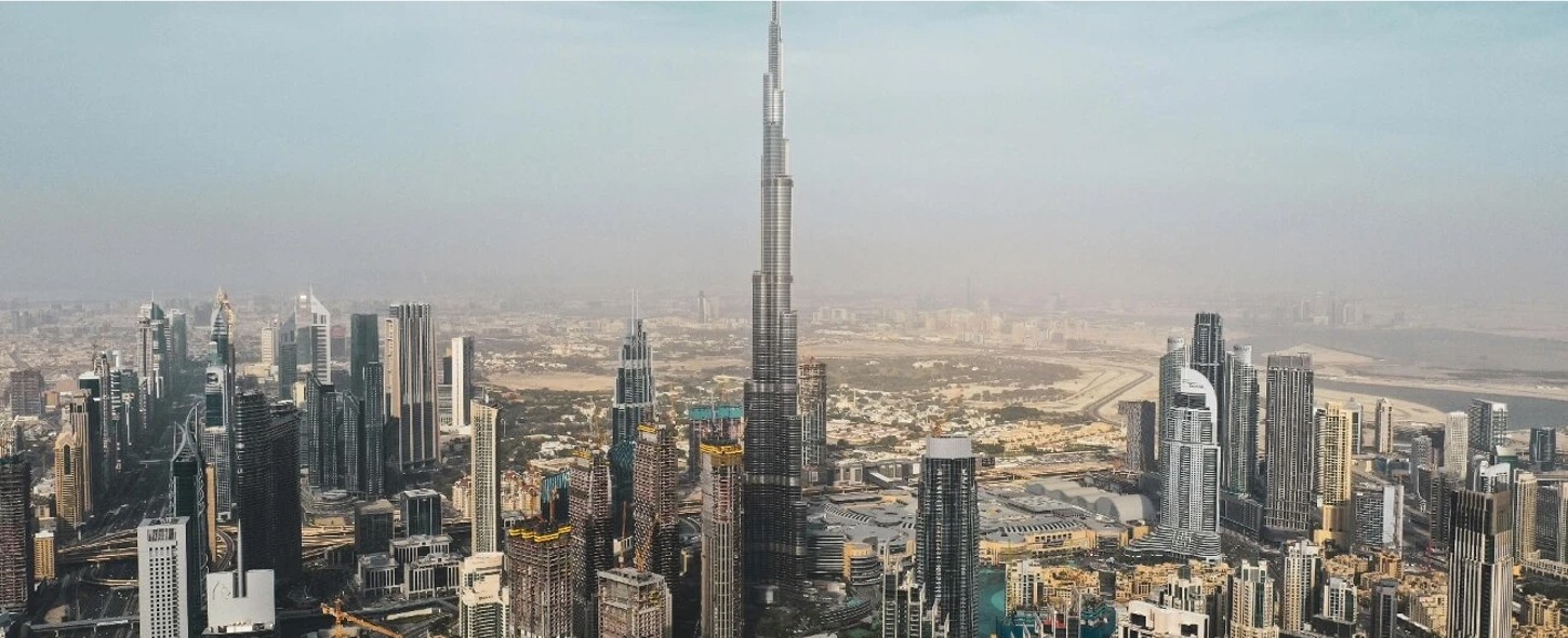 Drone Image of the City of Dubai from the sky