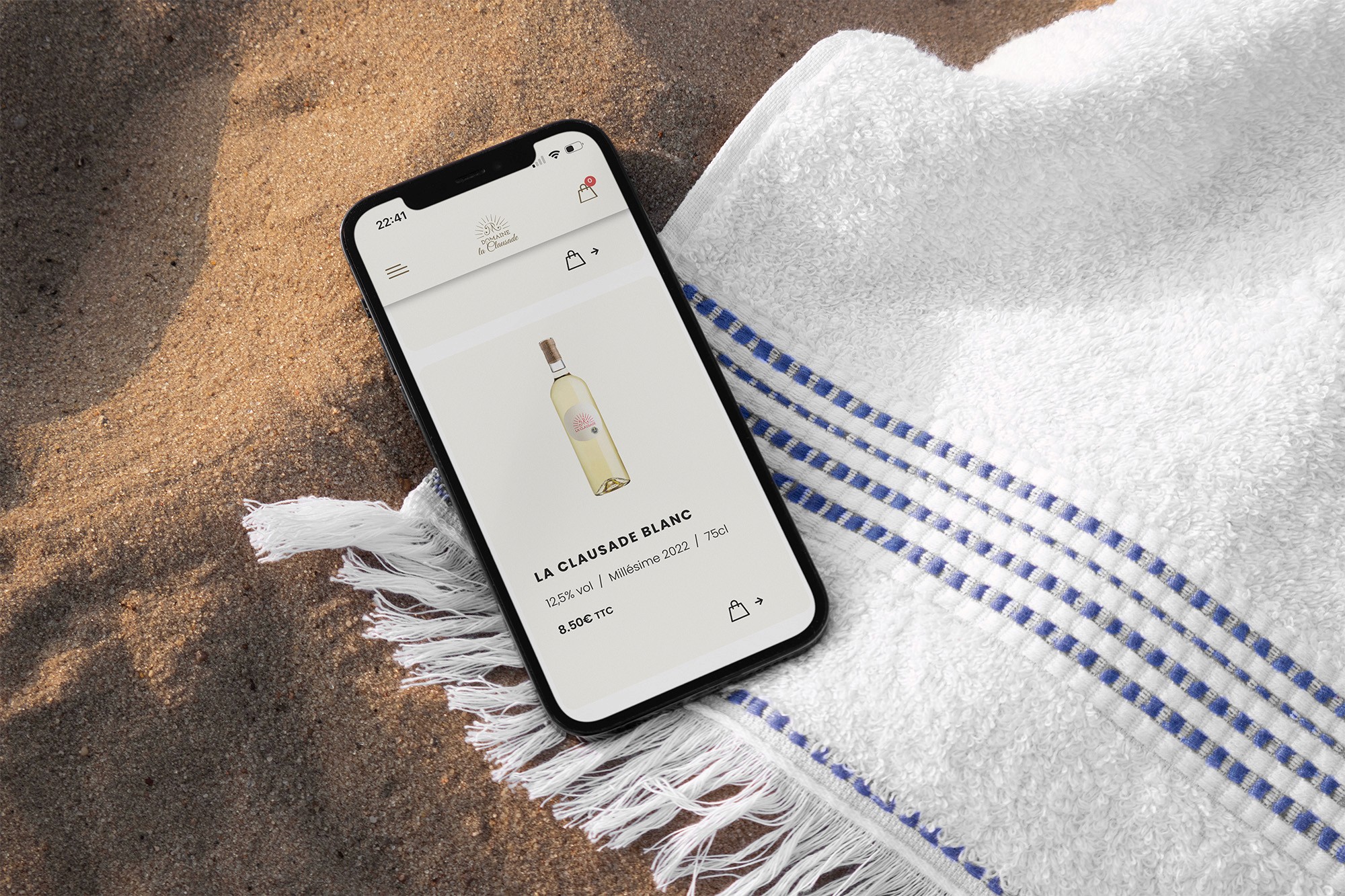 Vue produit mettant en avant une bouteille avec sa description