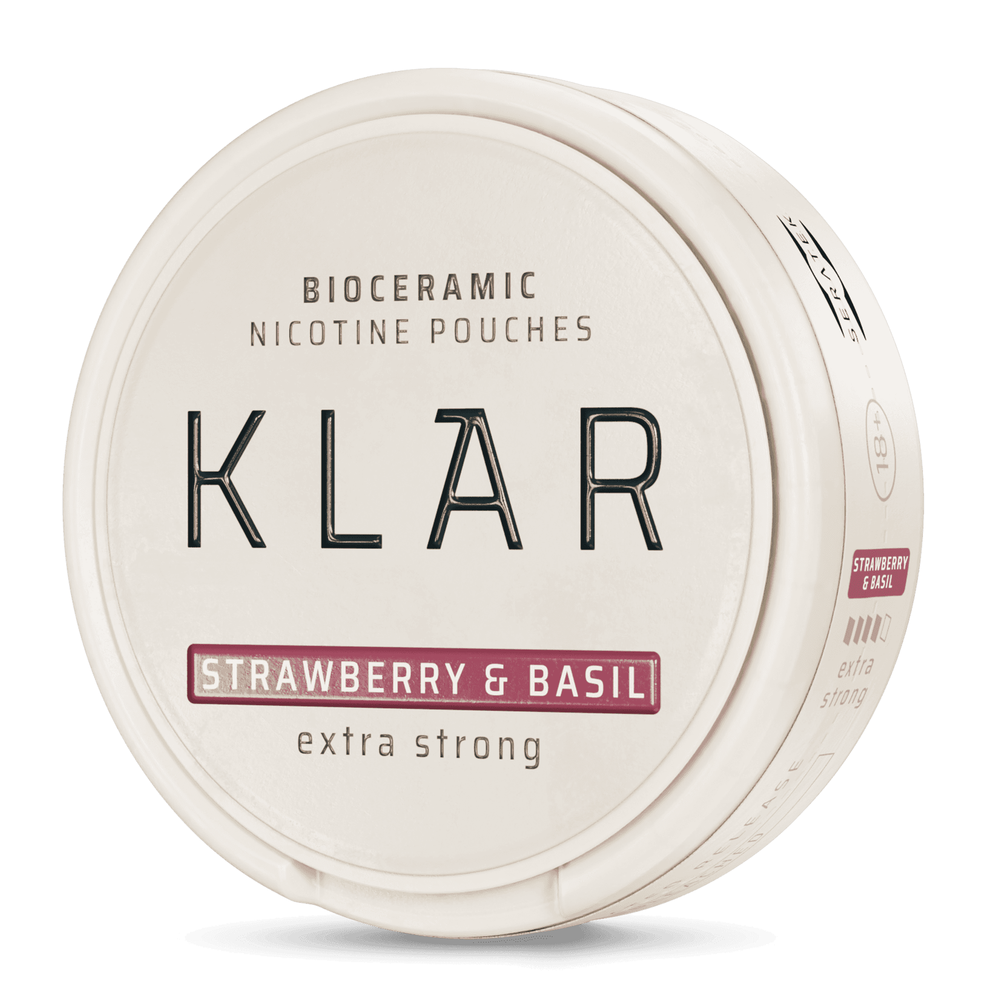 KLAR Bioceramic nicotine pouches in strawberry & basil