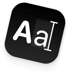 Design featuring a bold uppercase "A" next to a lowercase "a," with a ruler measuring the lowercase letter's height.