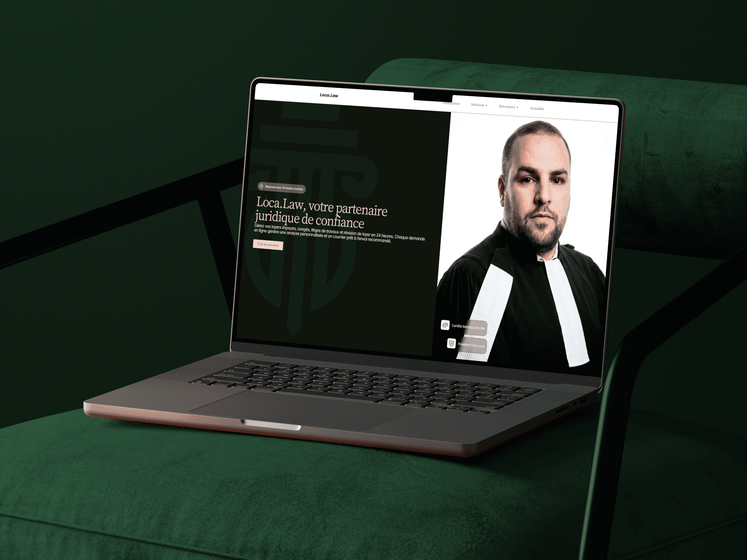 Site de Loca.Law, développé par Ilies MANATA, Développeur Expert Framer & Ux / Ui Designer, Freelance, Nord