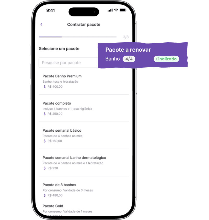 Banho e Tosa: Controle de pacote