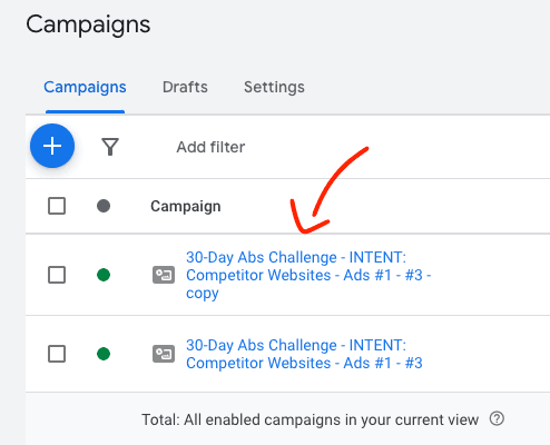 Clicking on a YouTube ad campaign