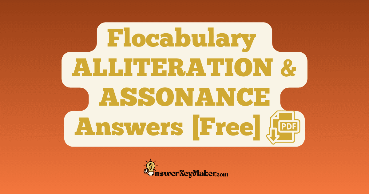 Flocabulary ALLITERATION & ASSONANCE Quiz Read & Respond Answer Key PDF
