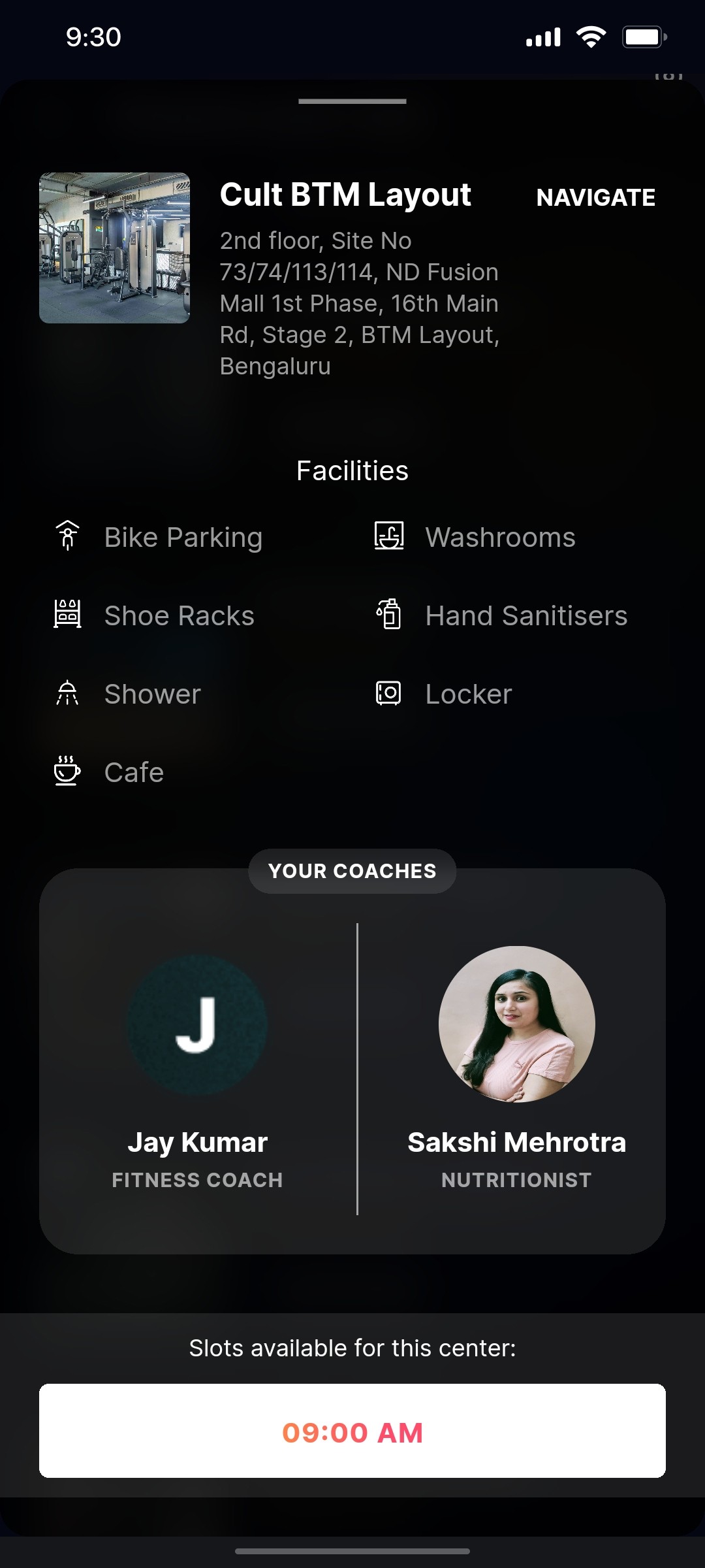Cult.fit App Your coaches Screen
