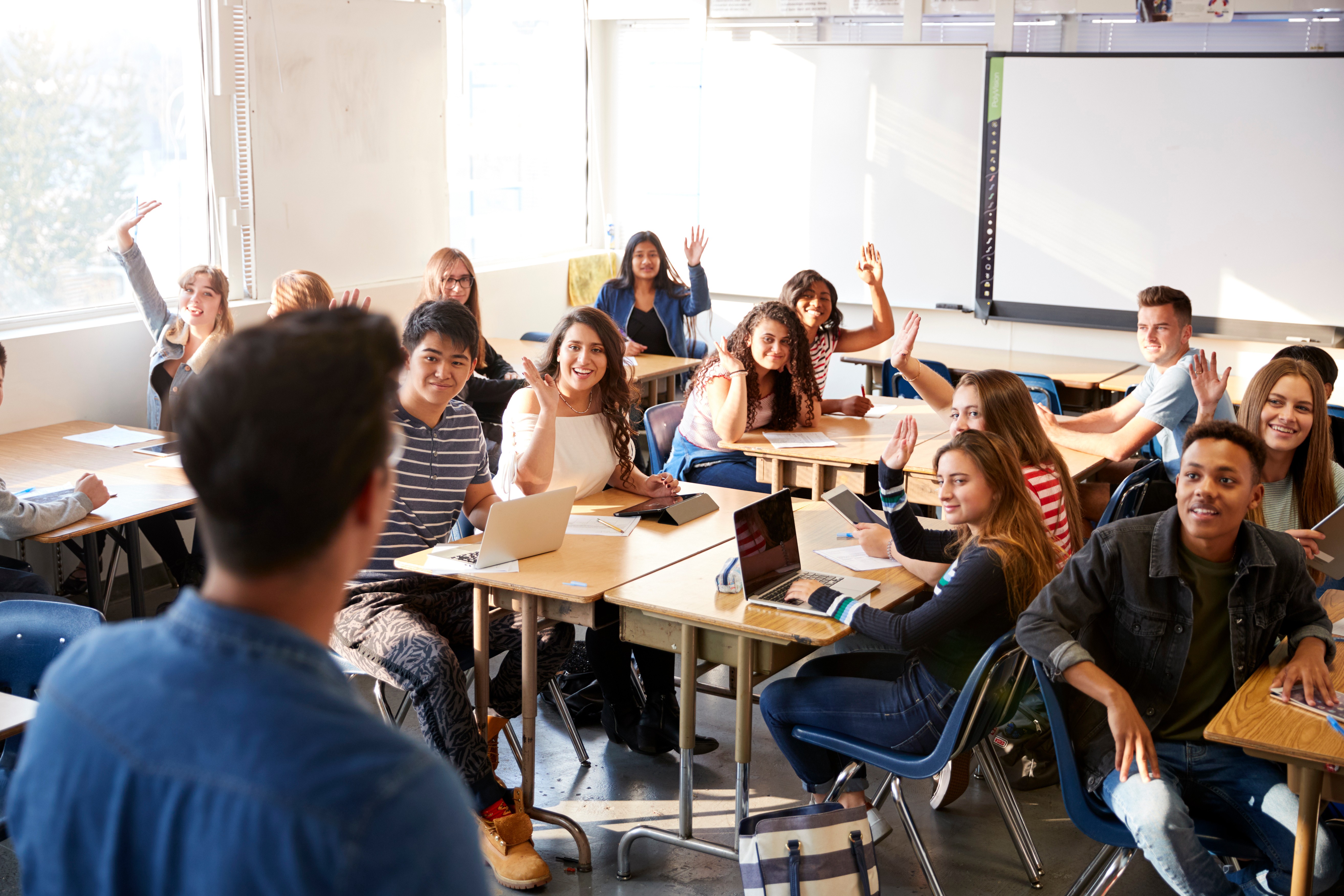 Students learning together in a classroom
