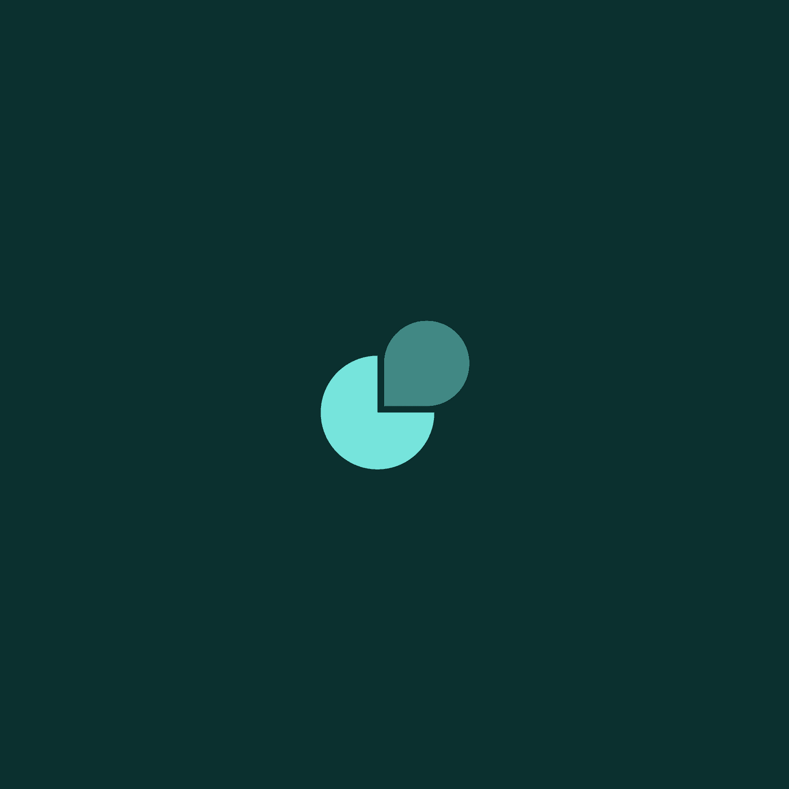 Icon card in teal with geometric symbol