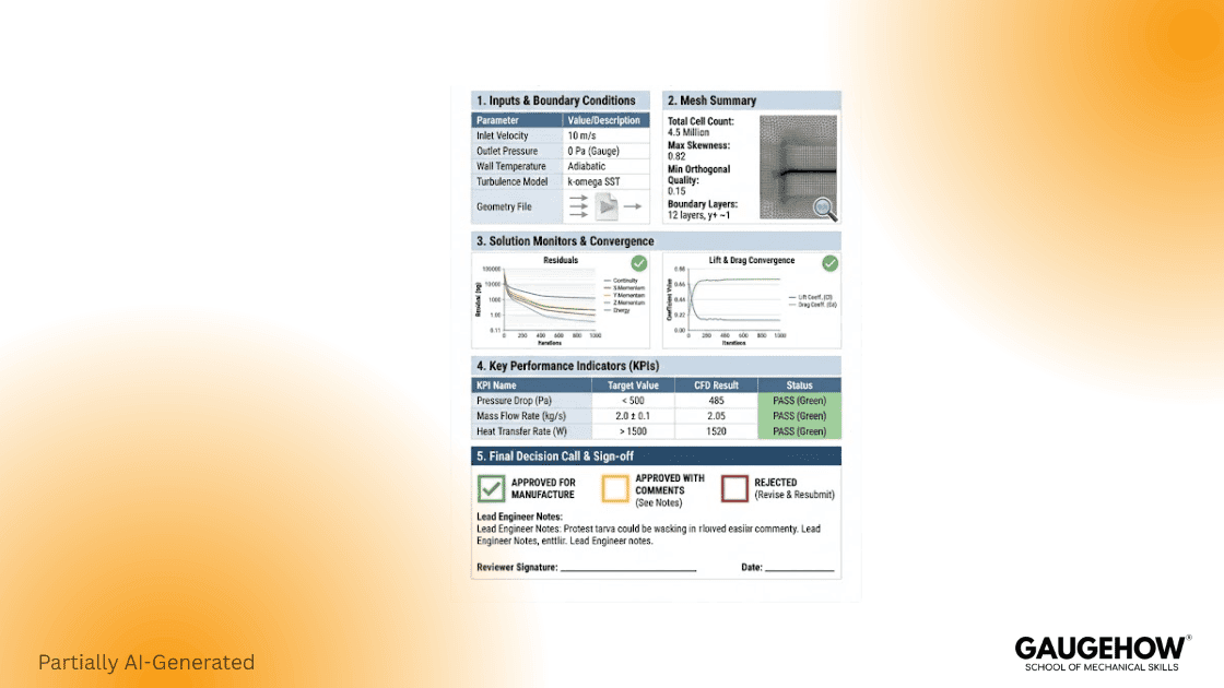 CFD design review report template one page