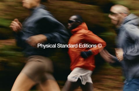 Image of people running with a little movement blur.