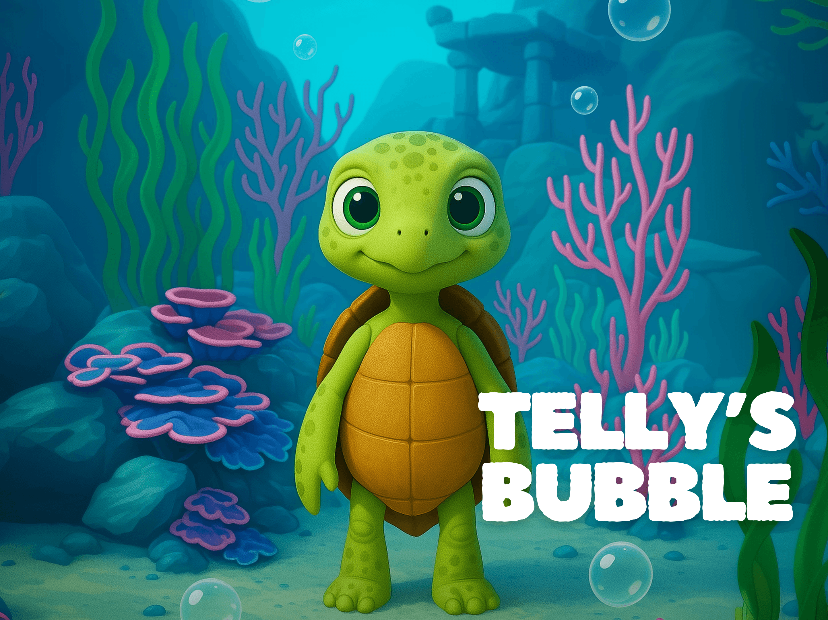 An app icon on a 3D scenic background